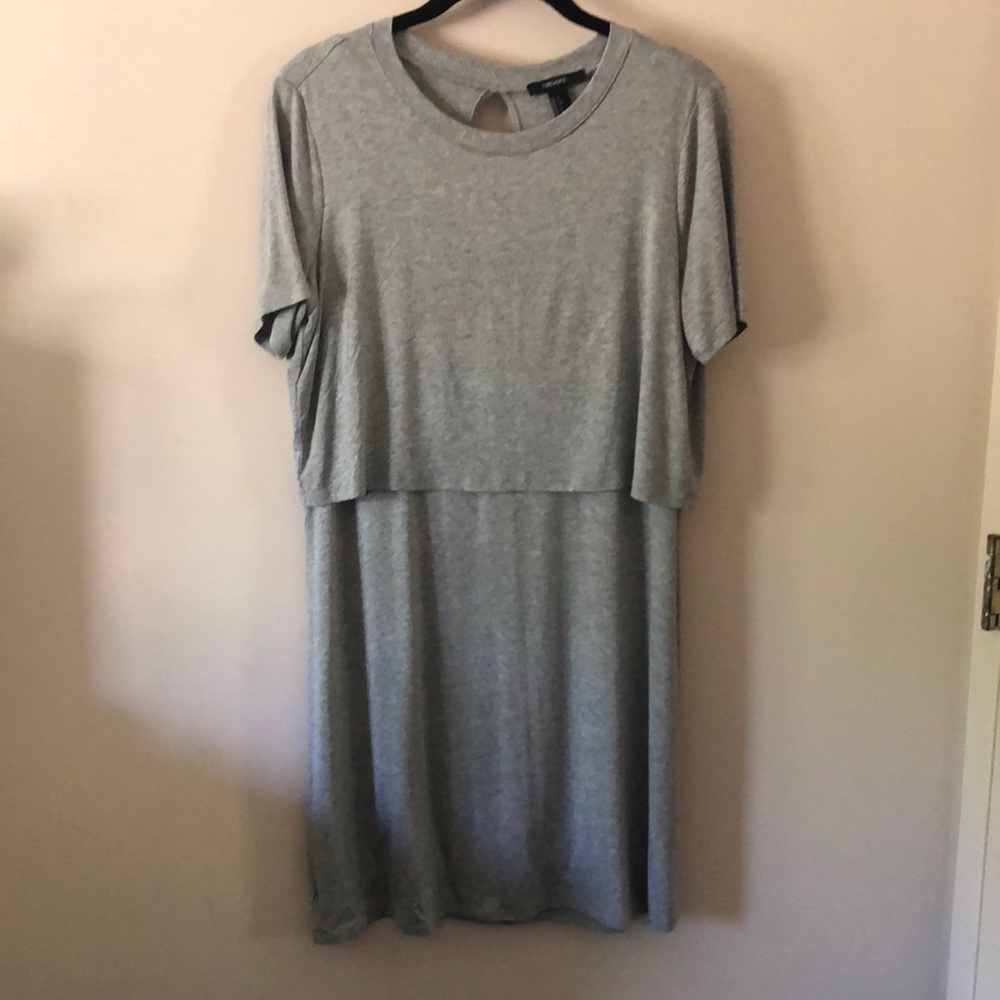Grey F21 Open Back T-Shirt Dress